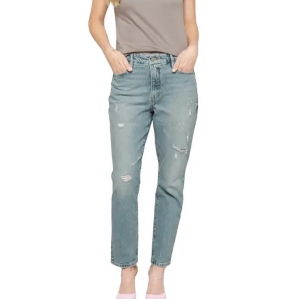 Good American Good Classic Distressed Hi-Rise Jeans - Picture 5 of 10